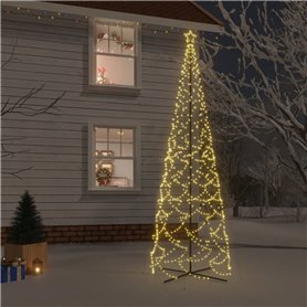 vidaXL Arbre de Noël cône 1400 LED Blanc chaud 160x500 cm