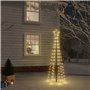 vidaXL Sapin de Noël avec piquet Blanc chaud 108 LED 180 cm