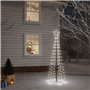 vidaXL Sapin de Noël avec piquet Blanc froid 108 LED 180 cm