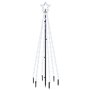 vidaXL Sapin de Noël avec piquet Blanc froid 108 LED 180 cm