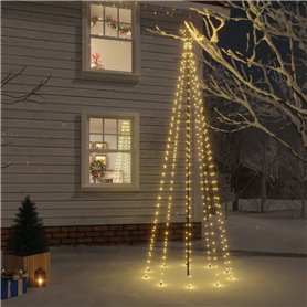 vidaXL Sapin de Noël avec piquet Blanc chaud 310 LED 300 cm