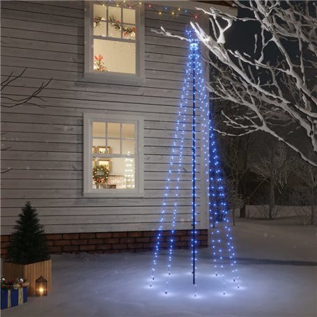 vidaXL Sapin de Noël avec piquet Bleu 310 LED 300 cm