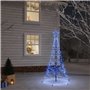 vidaXL Sapin de Noël avec piquet Bleu 200 LED 180 cm