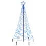 vidaXL Sapin de Noël avec piquet Bleu 200 LED 180 cm