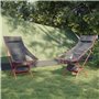 vidaXL Chaise de camping pliables lot de 2 noir tissu oxford aluminium