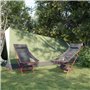 vidaXL Chaise de camping pliables lot de 2 noir tissu oxford aluminium