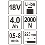 YATO Pistolet de calfeutrage avec batterie Li-Ion 4,0Ah 18V