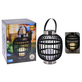 ProGarden Lampe solaire à LED avec bougie Noir