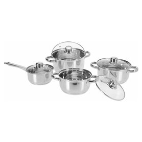 Excellent Houseware Ensemble de casseroles 8 pcs Acier inoxydable