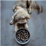 DISTRICT70 Mangeoire lente pour chiens Bambou 28 cm Bleu glace