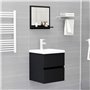 vidaXL Miroir de salle de bain Noir 40x10,5x37 cm Bois dingénierie