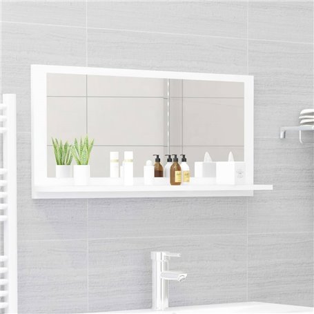 vidaXL Miroir de salle de bain Blanc 80x10