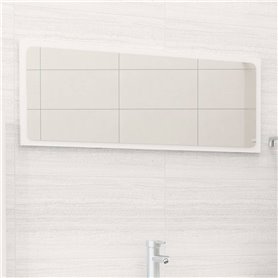 vidaXL Miroir de salle de bain Blanc brillant Bois dingénierie