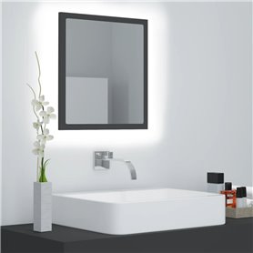 vidaXL Miroir à LED de salle de bain Gris 40x8