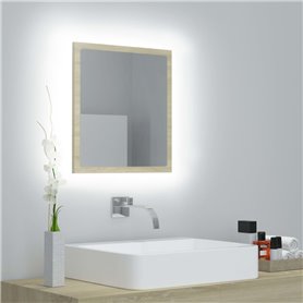 vidaXL Miroir LED de salle de bain Chêne sonoma 40x8