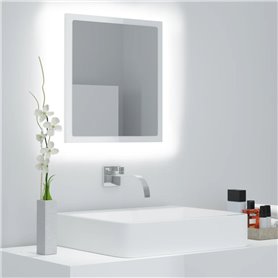 vidaXL Miroir à LED de bain Blanc brillant 40x8