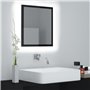 vidaXL Miroir LED de salle de bain Noir brillant 40x8