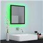 vidaXL Miroir LED de salle de bain Noir brillant 40x8,5x37cm Acrylique