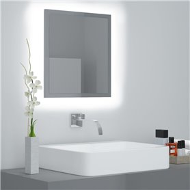 vidaXL Miroir LED de salle de bain Gris brillant 40x8