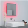vidaXL Miroir LED de salle de bain Gris brillant 40x8,5x37cm Acrylique