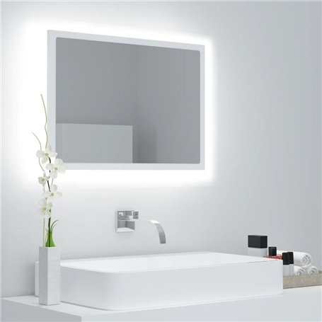 vidaXL Miroir à LED de salle de bain Blanc 60x8