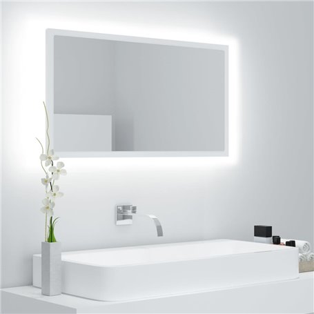 vidaXL Miroir à LED de salle de bain Blanc 80x8