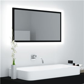 vidaXL Miroir à LED de salle de bain Noir 80x8