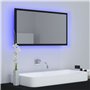 vidaXL Miroir à LED de salle de bain Noir 80x8,5x37 cm Acrylique