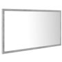 vidaXL Miroir à LED de salle de bain Gris béton 80x8,5x37 cm Acrylique