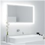 vidaXL Miroir à LED de bain Blanc brillant 80x8