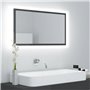 vidaXL Miroir LED de salle de bain Gris brillant 80x8