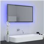 vidaXL Miroir LED de salle de bain Gris brillant 80x8,5x37cm Acrylique