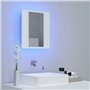 vidaXL Armoire salle de bain à miroir LED Blanc 40x12x45 cm Acrylique