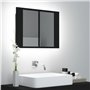 vidaXL Armoire à miroir de salle de bain LED Noir 60x12x45 Acrylique