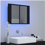 vidaXL Armoire à miroir de salle de bain LED Noir 60x12x45 Acrylique