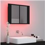 vidaXL Armoire à miroir de salle de bain LED Noir 60x12x45 Acrylique