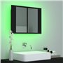 vidaXL Armoire à miroir de salle de bain LED Noir 60x12x45 Acrylique