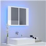 vidaXL Armoire à miroir de bain à LED Blanc brillant Acrylique