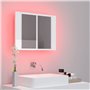 vidaXL Armoire à miroir de bain à LED Blanc brillant Acrylique