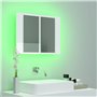 vidaXL Armoire à miroir de bain à LED Blanc brillant Acrylique