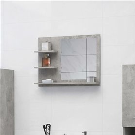 vidaXL Miroir de salle de bain gris béton 60x10