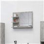 vidaXL Miroir de salle de bain gris béton 60x10