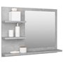 vidaXL Miroir de salle de bain gris béton 60x10,5x45cm bois ingénierie