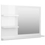 vidaXL Miroir de salle de bain blanc brillant bois dingénierie