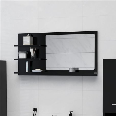 vidaXL Miroir de salle de bain noir 90x10
