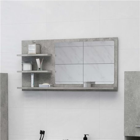 vidaXL Miroir de salle de bain gris béton bois dingénierie