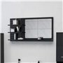 vidaXL Miroir de salle de bain noir brillant bois dingénierie