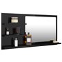 vidaXL Miroir de salle de bain noir brillant bois dingénierie