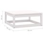 vidaXL Repose-pied de jardin 70x70x30 cm blanc bois de pin solide