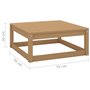 vidaXL Repose-pied de jardin 70x70x30cm marron miel bois de pin solide